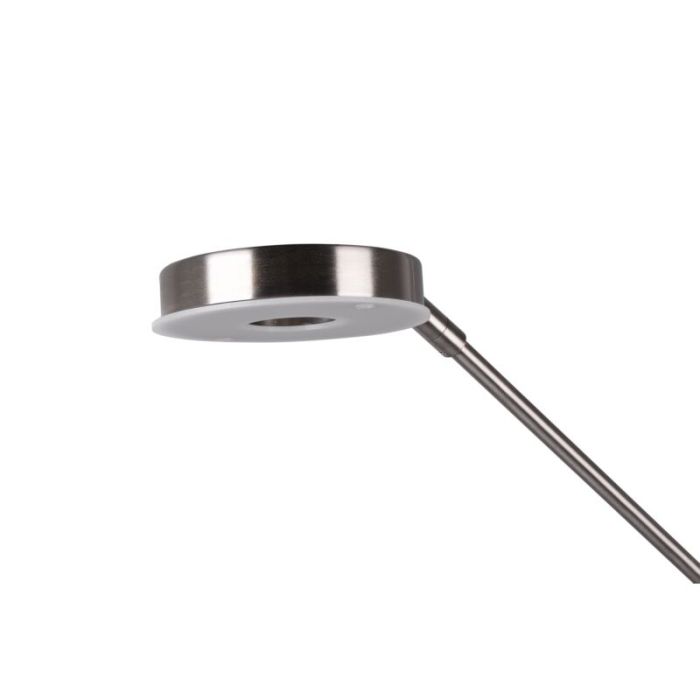 Lámpara de pie de lectura moderna níquel, Yazid, 32W, color de luz ajustable LED, con regulador táctil