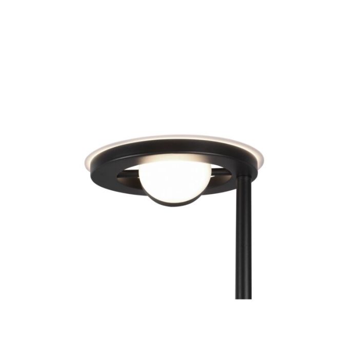 Lámpara de pie de lectura moderna negra, Yazid, 32W, color de luz ajustable LED, con regulador táctil