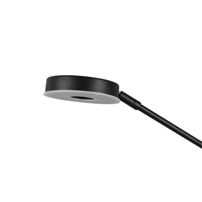 Lámpara de pie de lectura moderna negra, Yazid, 32W, color de luz ajustable LED, con regulador táctil