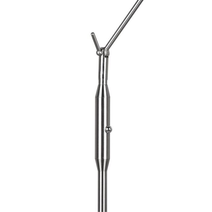 Lámpara de pie de lectura moderna níquel, Marjon, 6W, ajustable entre luz blanco cálido y frío LED, con regulador táctil