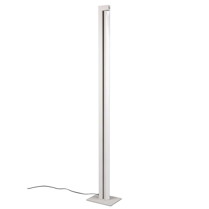 Lámpara de pie moderna blanca, Raihana, 21W, white switch LED, con regulador táctil