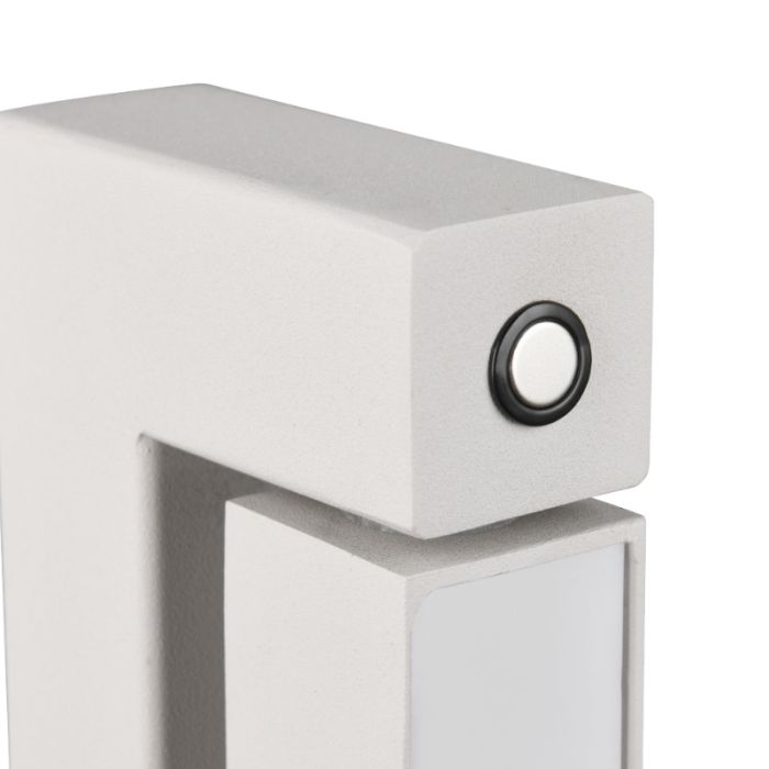 Lámpara de pie moderna blanca, Raihana, 21W, white switch LED, con regulador táctil