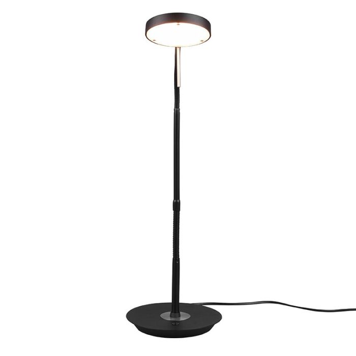 Lámpara de mesa moderna negra, Bilge, 12W, color de luz ajustable LED, con interruptor