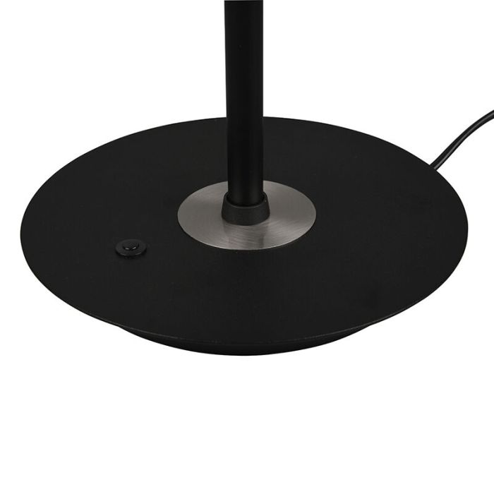 Lámpara de mesa moderna negra, Bilge, 12W, color de luz ajustable LED, con interruptor