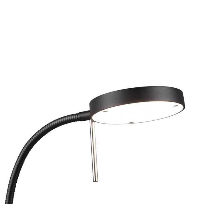 Lámpara de mesa moderna negra, Bilge, 12W, color de luz ajustable LED, con interruptor
