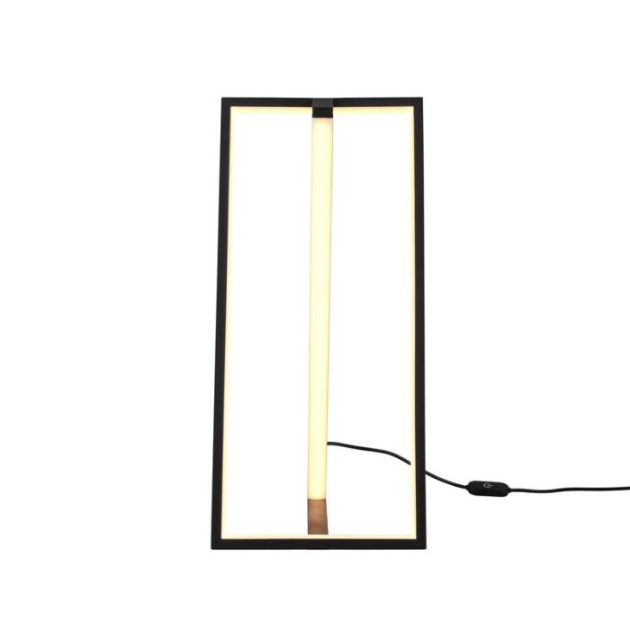 Lámpara de mesa moderna negra, Chadi, 9W, ajustable entre luz blanco cálido y frío LED, con regulador táctil