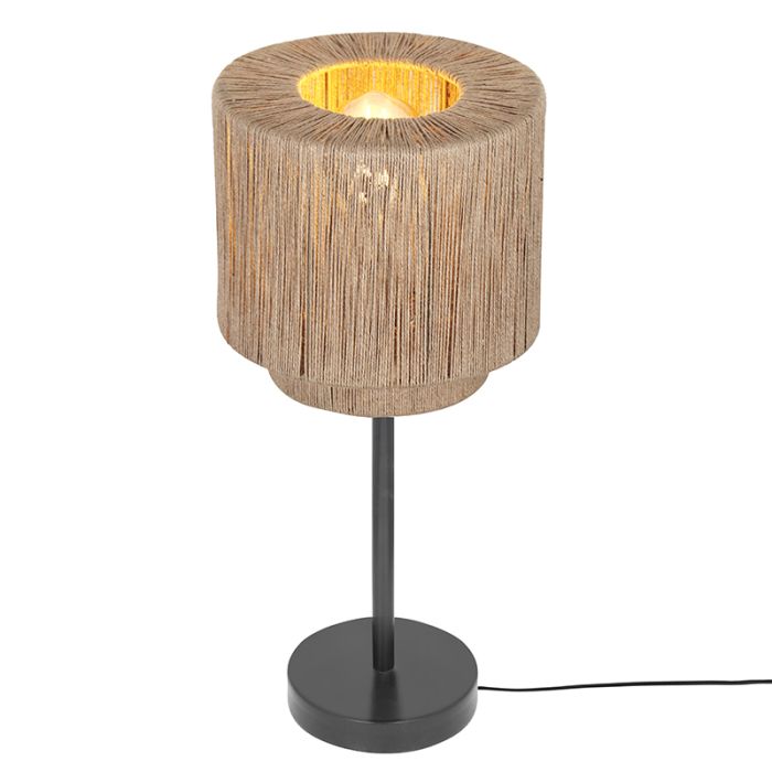 Lámpara de mesa rústica beige, Rinus