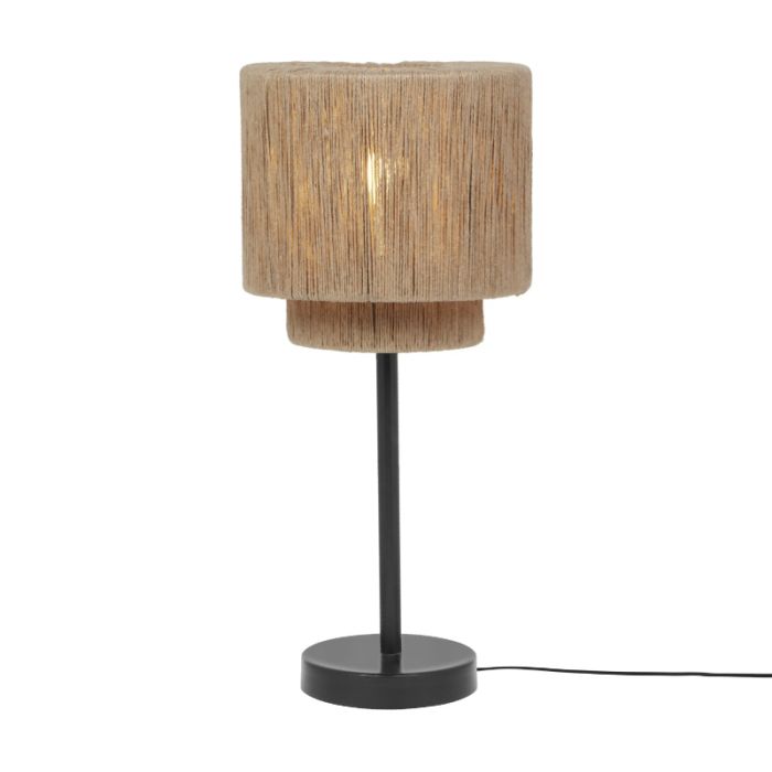 Lámpara de mesa rústica beige, Rinus
