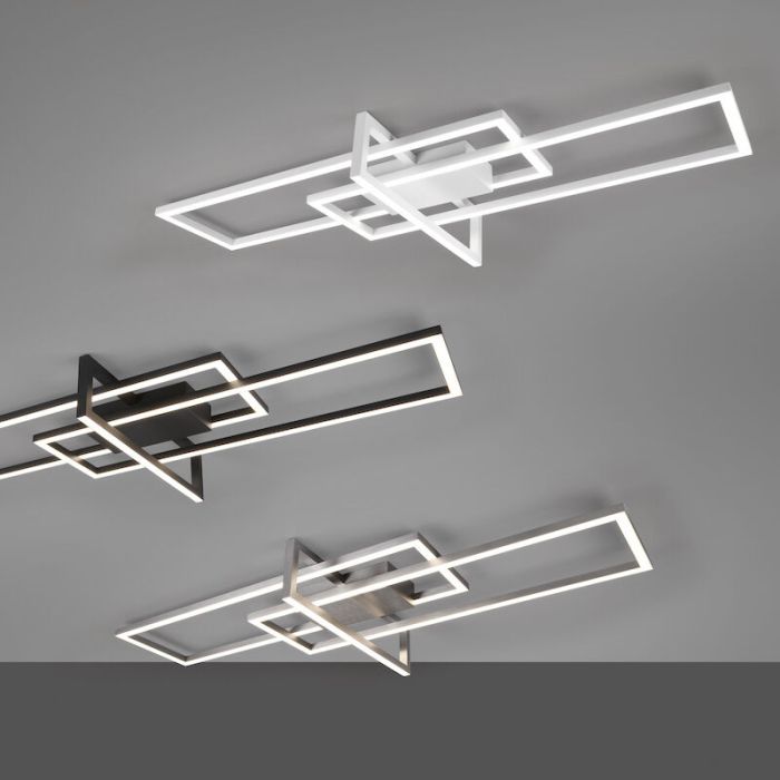 Plafón de techo moderno níquel, Hatun, 34W, 3000K LED