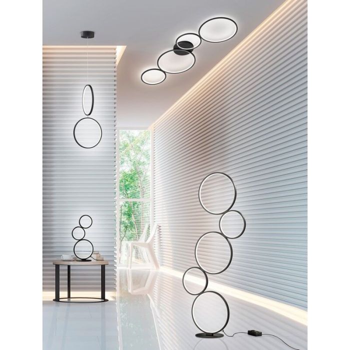 Plafón de techo moderno negro, Robon, 37W, 3000K LED