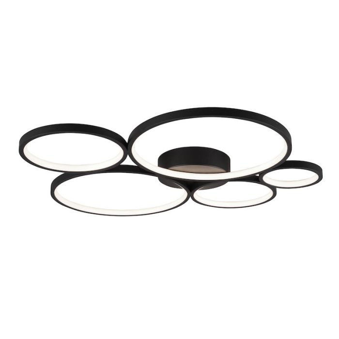 Plafón de techo moderno negro, Robon, 49W, 3000K LED