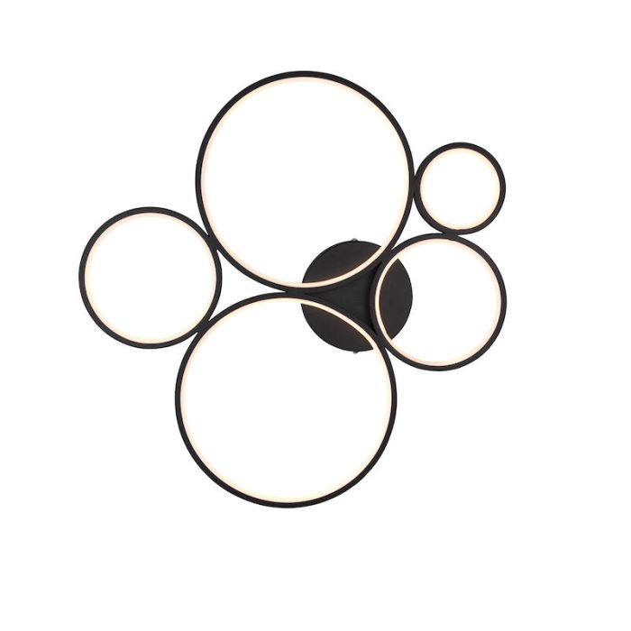 Plafón de techo moderno negro, Robon, 49W, 3000K LED