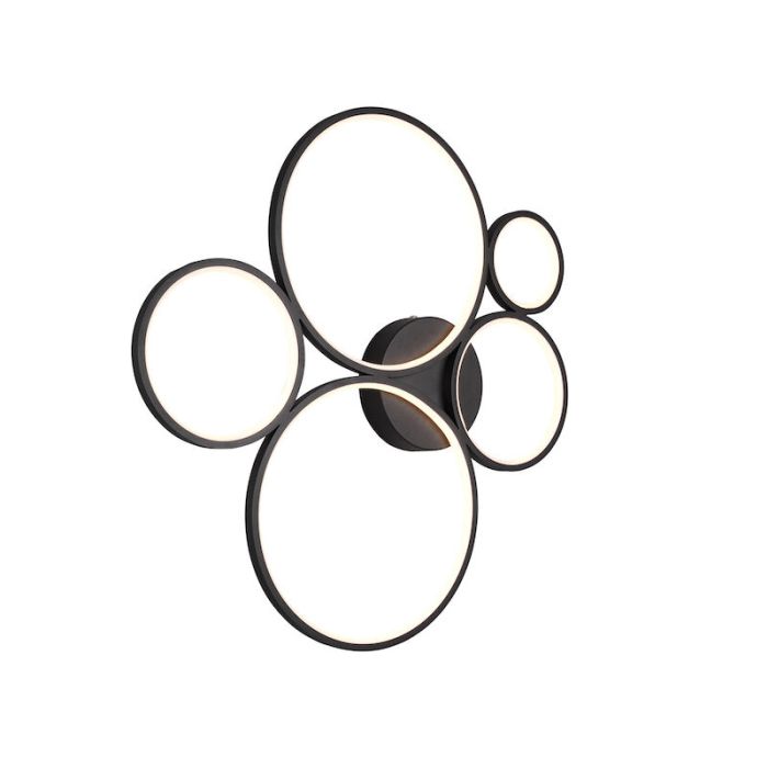 Plafón de techo moderno negro, Robon, 49W, 3000K LED