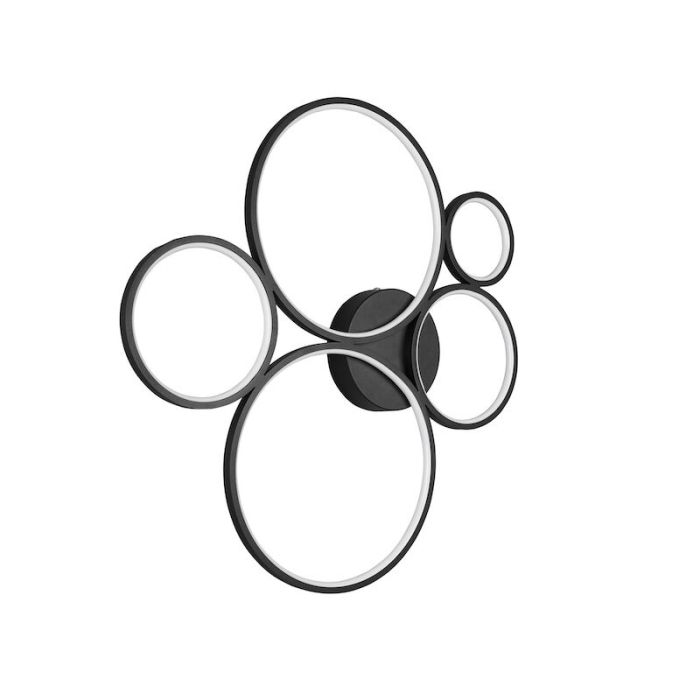 Plafón de techo moderno negro, Robon, 49W, 3000K LED
