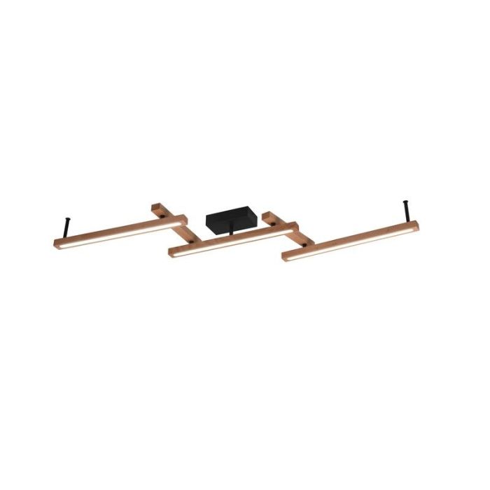 Plafón de techo moderno marrón, Kelley, 36W, ajustable entre luz blanco cálido y frío LED, con mando a distancia