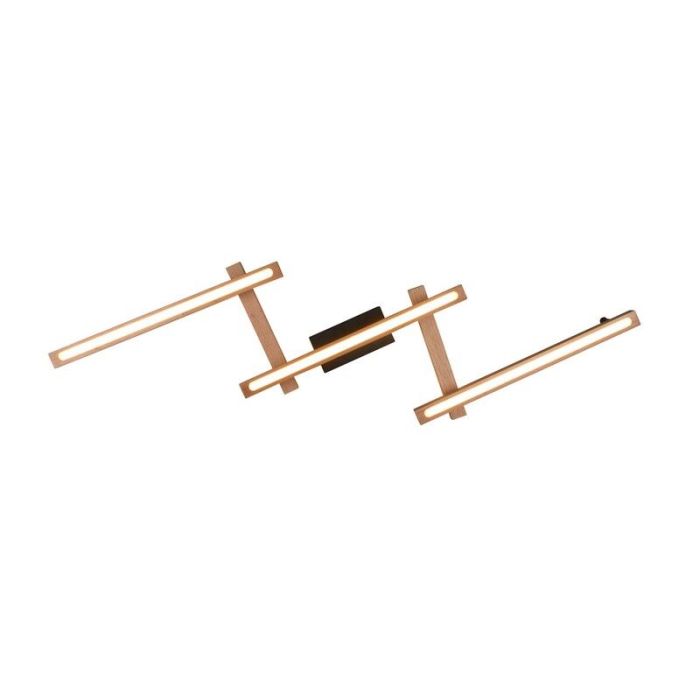 Plafón de techo moderno marrón, Kelley, 36W, ajustable entre luz blanco cálido y frío LED, con mando a distancia