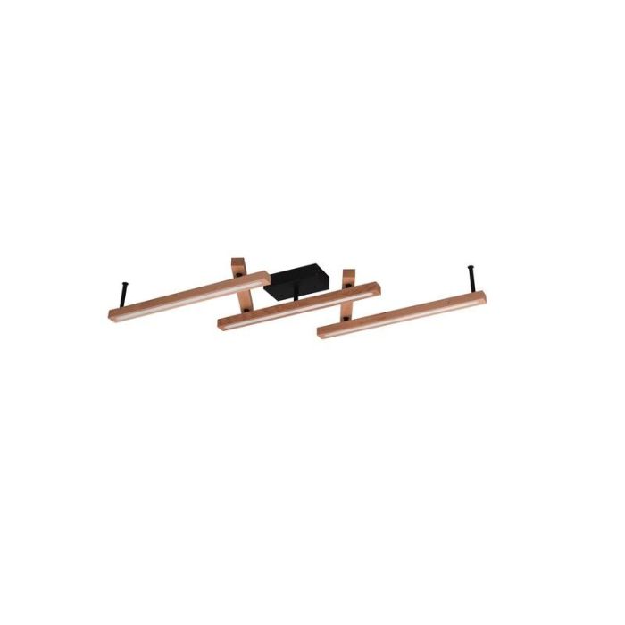Plafón de techo moderno marrón, Kelley, 36W, ajustable entre luz blanco cálido y frío LED, con mando a distancia