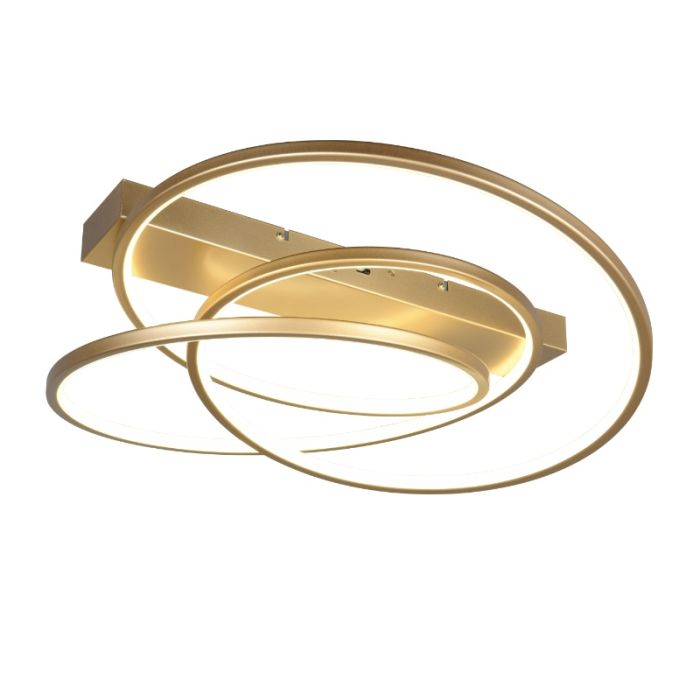 Plafón de techo diseño dorado, Teodore, 34W, white switch LED, regulable en 3 pasos
