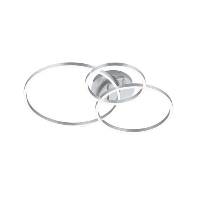 Plafón de techo moderno níquel, Elze, 28W, RGBW LED, con mando a distancia
