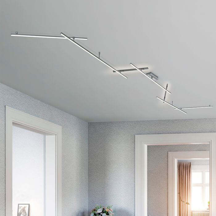 Plafón de techo moderno níquel, Kandla, 20W, 3000K LED