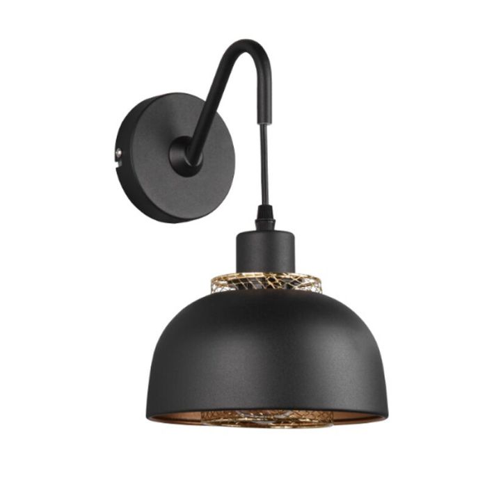 Aplique industrial negro, Sylvano, con interruptor