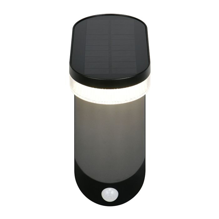 Aplique solar exterior moderno negro, Laquisha, 3W, 4000K LED, IP44