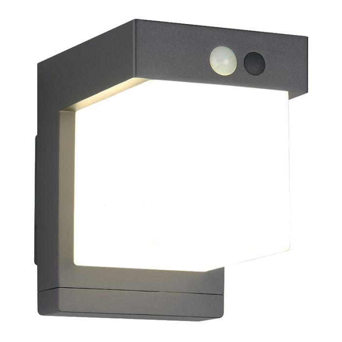 Aplique solar exterior moderno negro, Kadija, 5,5W, 4000K LED, IP44