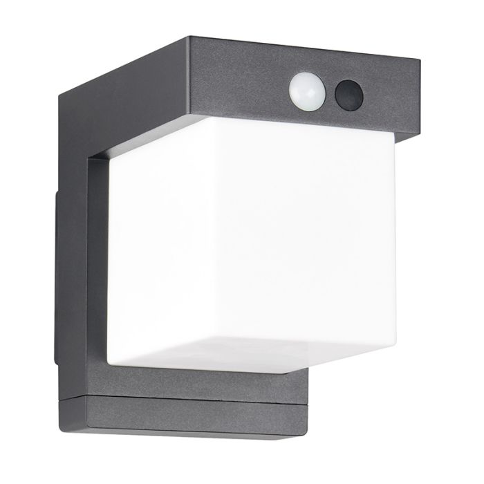 Aplique solar exterior moderno negro, Kadija, 5,5W, 4000K LED, IP44