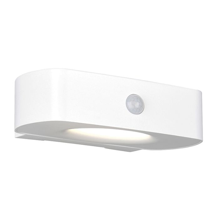 Aplique solar exterior moderno blanco, Pytsje, 6W, 4000K LED, IP44, con interruptor