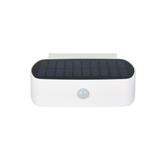 Aplique solar exterior moderno blanco, Pytsje, 6W, 4000K LED, IP44, con interruptor