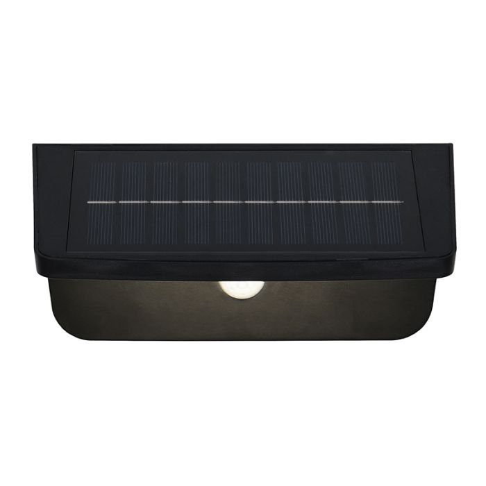 Aplique solar exterior moderno negro, Mukaddes, 8W, 4000K LED, IP44
