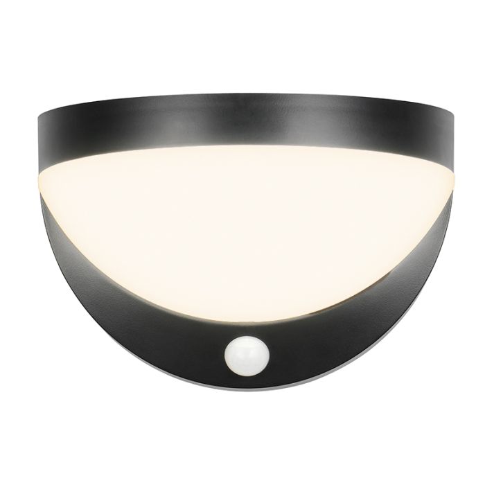 Aplique solar exterior moderno negro, Mutlu, 8W, 4000K LED, IP44