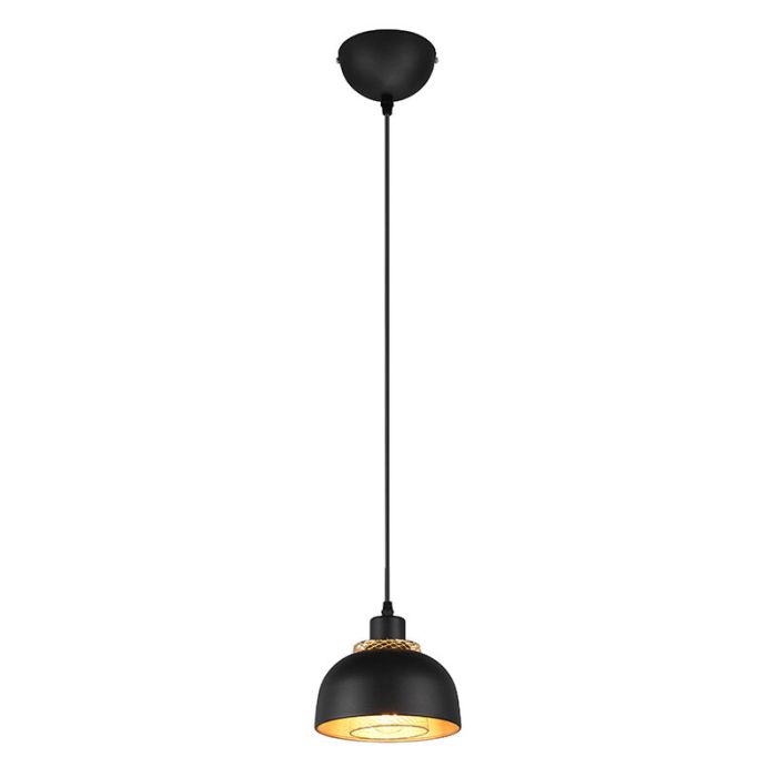Lámpara colgante industrial negra, Sylvano
