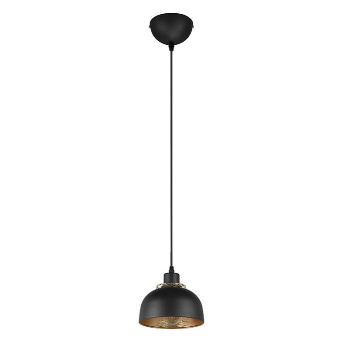 Lámpara colgante industrial negra, Sylvano