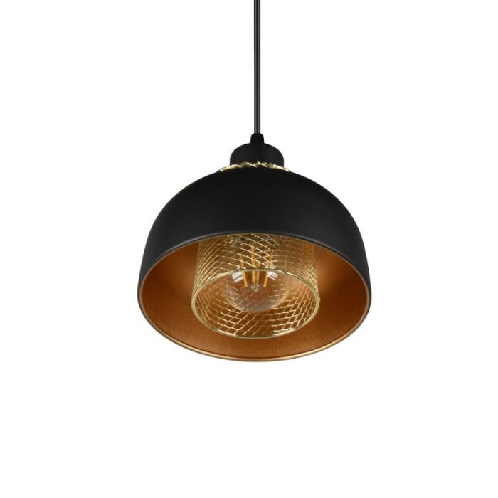 Lámpara colgante industrial negra, Sylvano