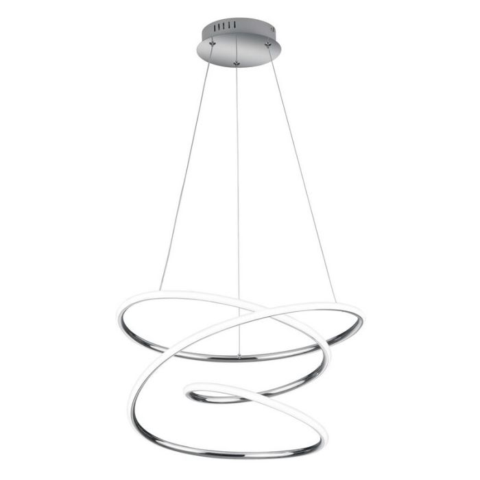 Lámpara colgante diseño cromada, Marell, 36W, 4000K LED, regulable en 3 pasos