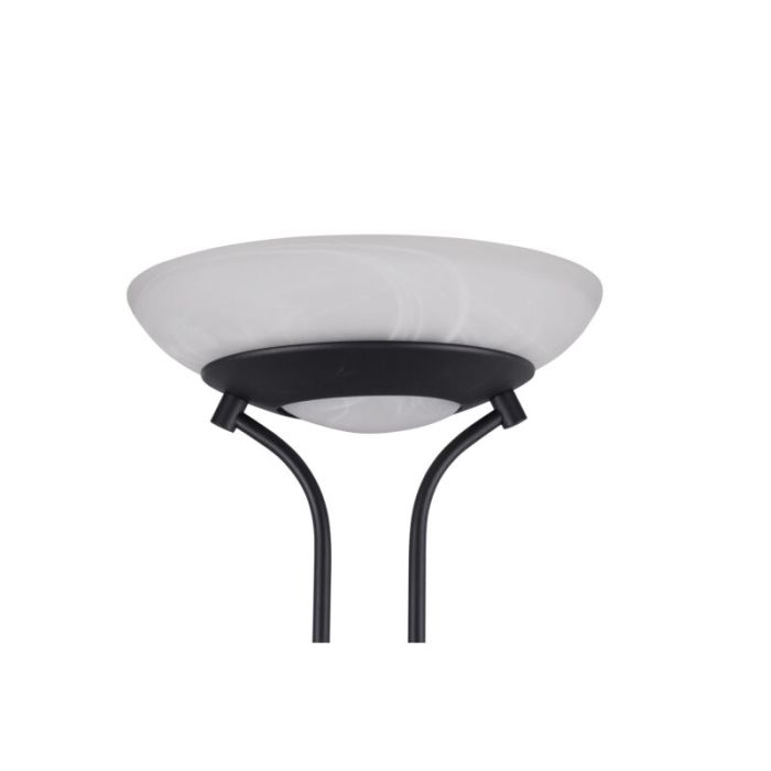 Lámpara de pie de lectura moderna negra, Fredrika, 27W, 3000K LED, con regulador táctil