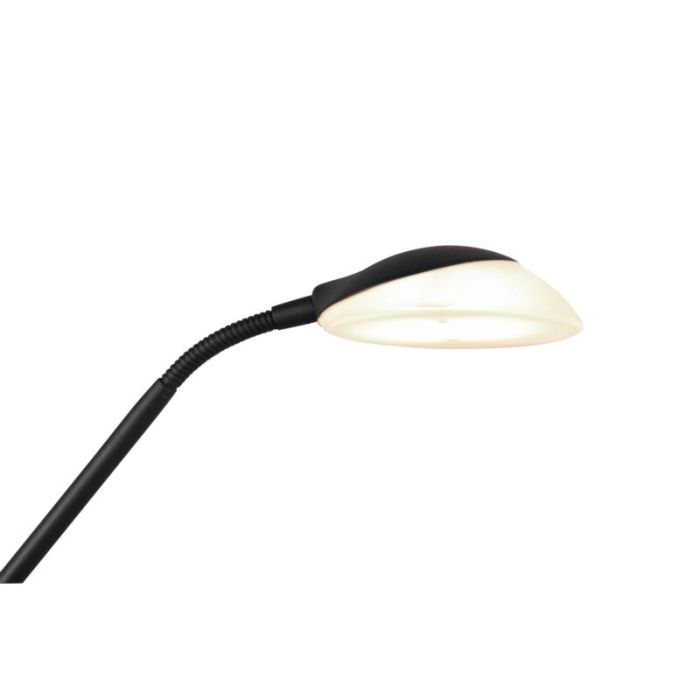 Lámpara de pie de lectura moderna negra, Fredrika, 27W, 3000K LED, con regulador táctil