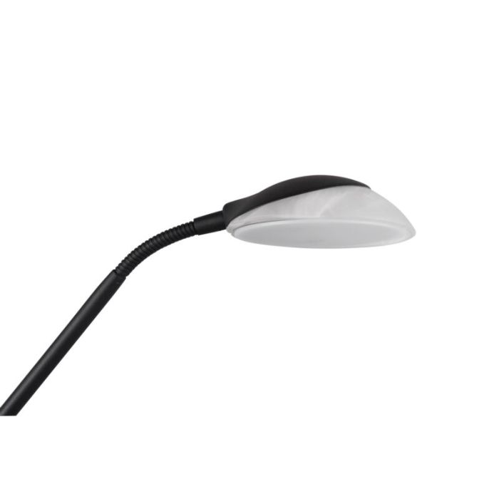 Lámpara de pie de lectura moderna negra, Fredrika, 27W, 3000K LED, con regulador táctil