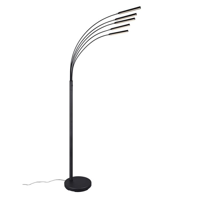 Lámpara de pie moderna negra, Ekram, 3,5W, 3000K LED, con interruptor