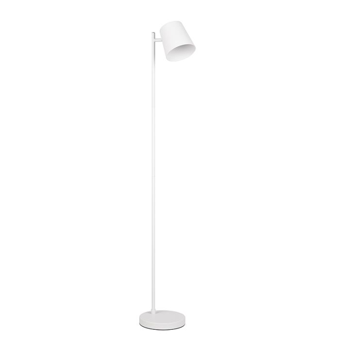 Lámpara de pie recargable de metal blanca, Suraya, 4,5W, 3000K LED, regulable en 3 pasos