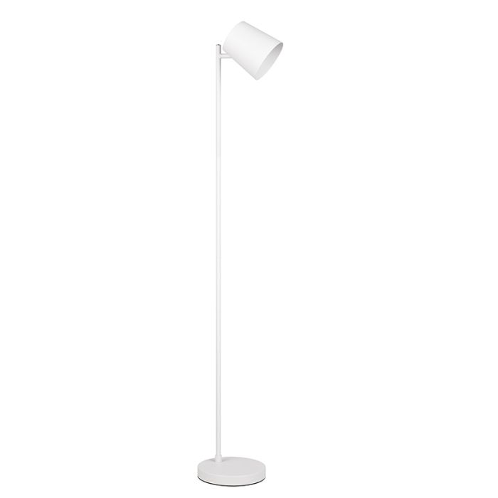 Lámpara de pie recargable de metal blanca, Suraya, 4,5W, 3000K LED, regulable en 3 pasos