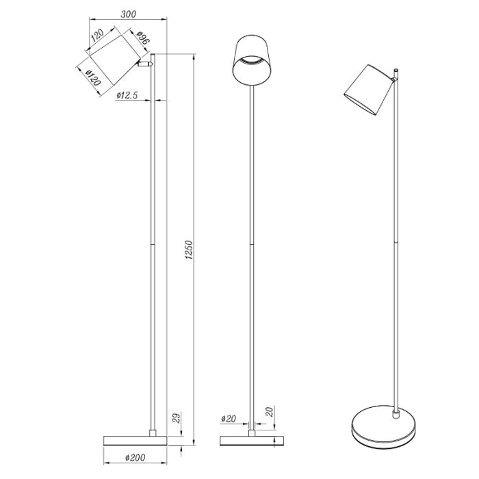Lámpara de pie recargable de metal blanca, Suraya, 4,5W, 3000K LED, regulable en 3 pasos