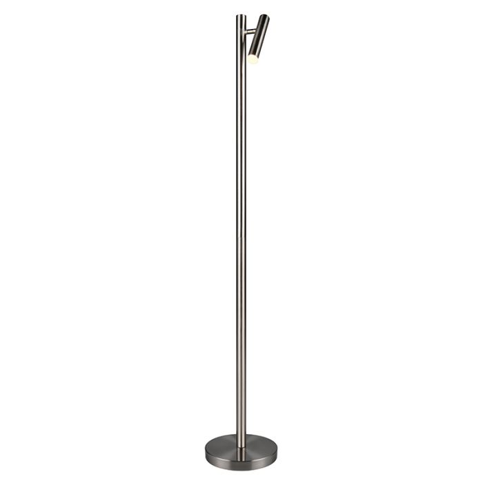 Lámpara de pie recargable moderna níquel, Peniguet, 3W, ajustable entre luz blanco cálido y frío LED, con regulador táctil