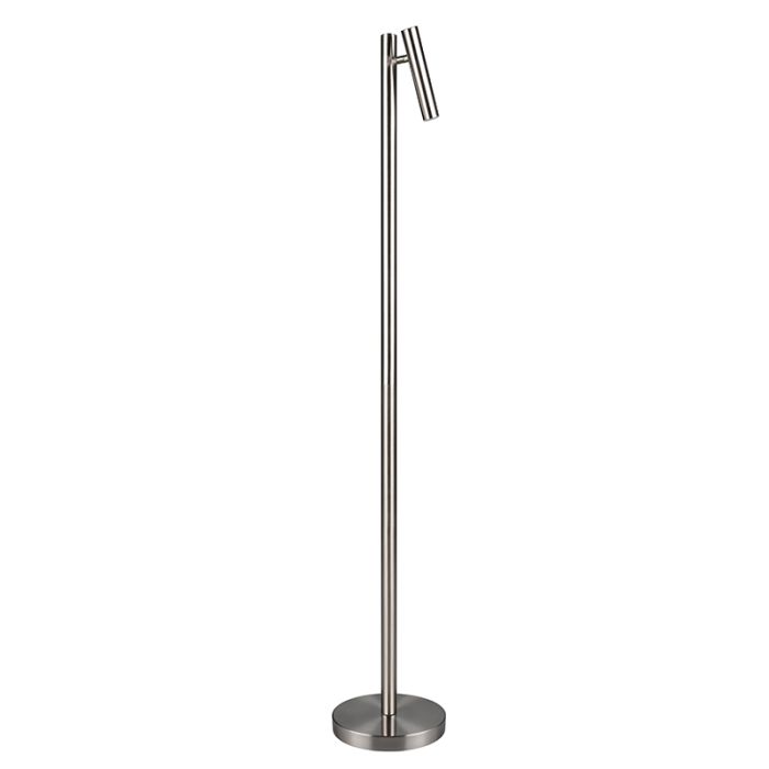 Lámpara de pie recargable moderna níquel, Peniguet, 3W, ajustable entre luz blanco cálido y frío LED, con regulador táctil