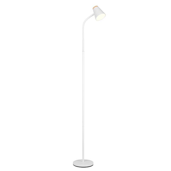 Lámpara de pie moderna blanca, Rahul, 4,5W, 3000K LED, con interruptor