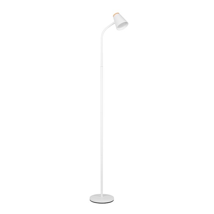 Lámpara de pie moderna blanca, Rahul, 4,5W, 3000K LED, con interruptor