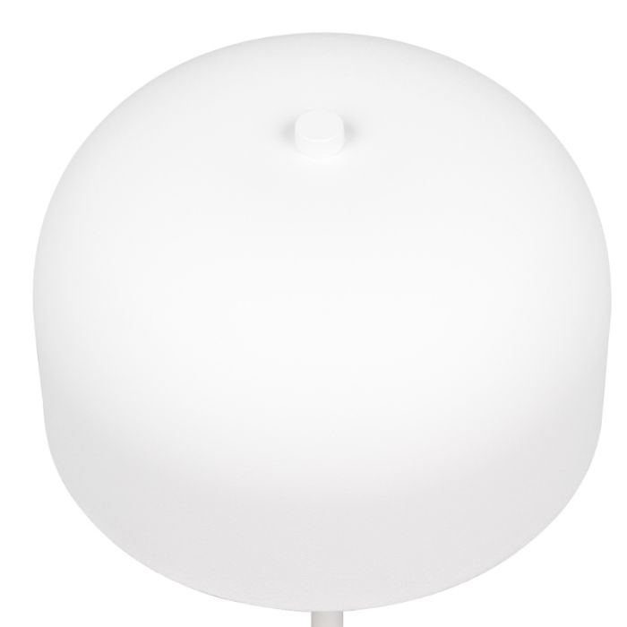 Lámpara de pie recargable moderna blanca, Dustin, 2,5W, 3000K LED, regulable en 3 pasos