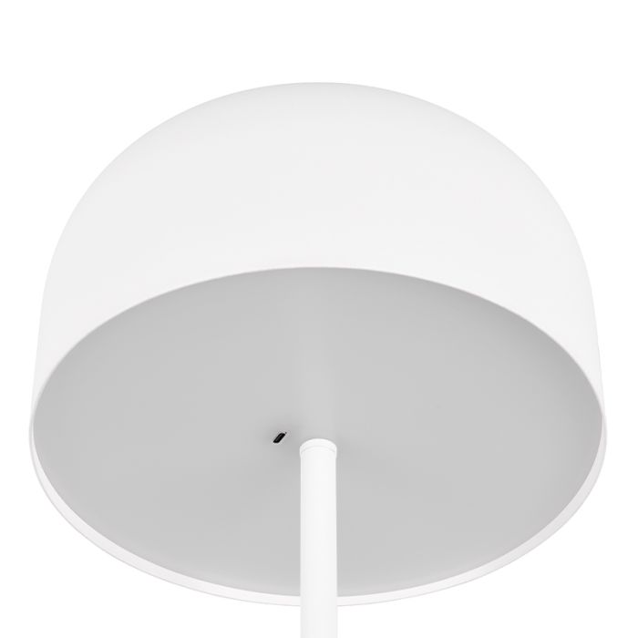 Lámpara de pie recargable moderna blanca, Dustin, 2,5W, 3000K LED, regulable en 3 pasos