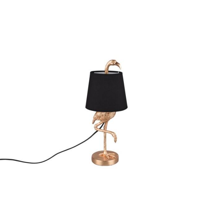 Lámpara de mesa moderna dorada, Marie, con interruptor
